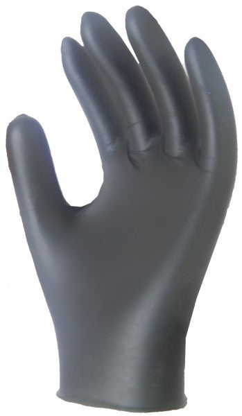 Ronco Sentron Black Nitrile Gloves - 4mm - Tattoo Shop Supplies