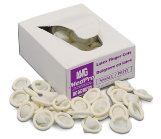 Medpro Latex Finger Cots/ 4 sizes