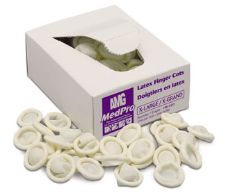 Medpro Latex Finger Cots/ 4 sizes