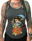 Geisha Tank- Ladies Heather Grey